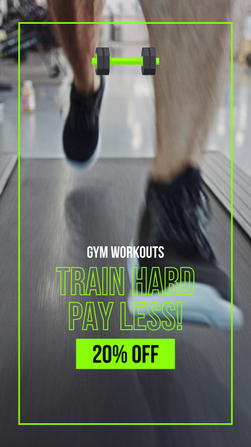 Plantilla de diseño de Well-Equipped Gym Offer With Treadmill And Discount TikTok Video 
