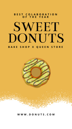 Designvorlage süßes donuts-angebot für Instagram Video Story