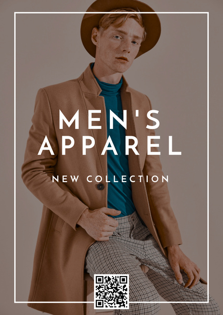 Man in Stylish Outfit and Hat Poster A3デザインテンプレート