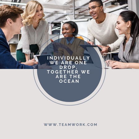 Modèle de visuel Inspirational Phrase with Team at the Table - Instagram