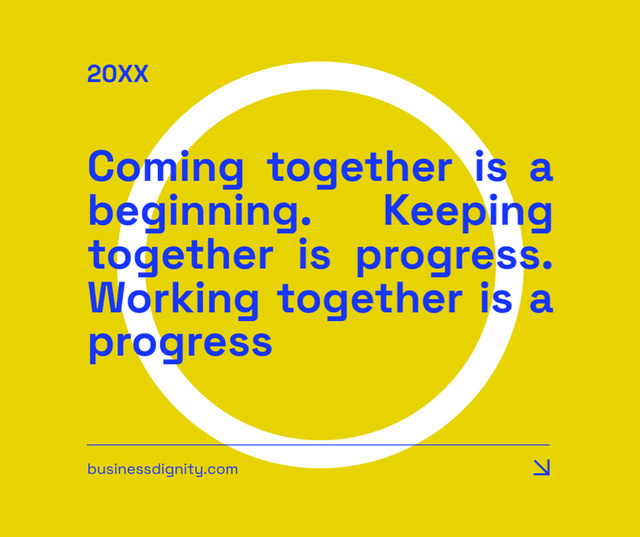 Inspirational Phrase about Teamwork Concept Facebook Design Template