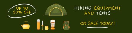 Plantilla de diseño de Hiking Equipment Sale Offer Twitter 