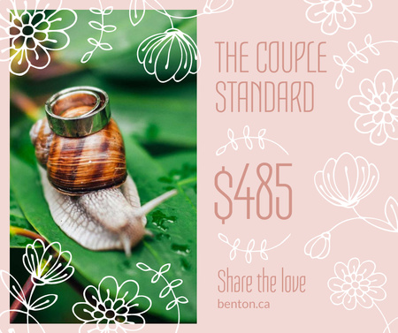 Wedding offer Rings on Snail Facebook Design Template