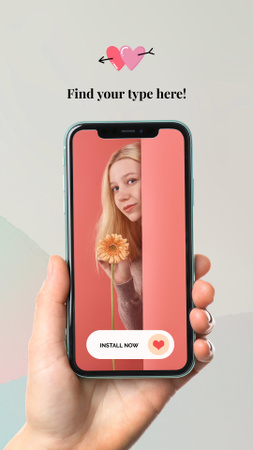 Phone Screen with Girl Instagram Story Design Template