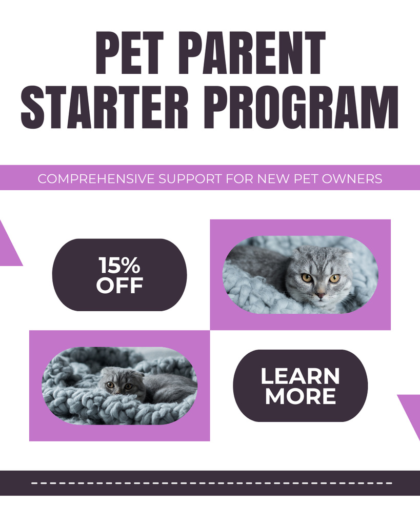 Plantilla de diseño de Program for Cat Parent Starters Instagram Post Vertical 