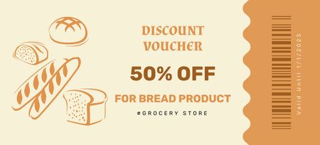Platilla de diseño Illustrated Various Types Of Bread With Discount Coupon 3.75x8.25in