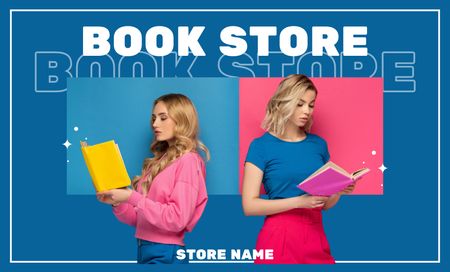 Plantilla de diseño de Buy Amazing Books in Store Business Card 91x55mm 