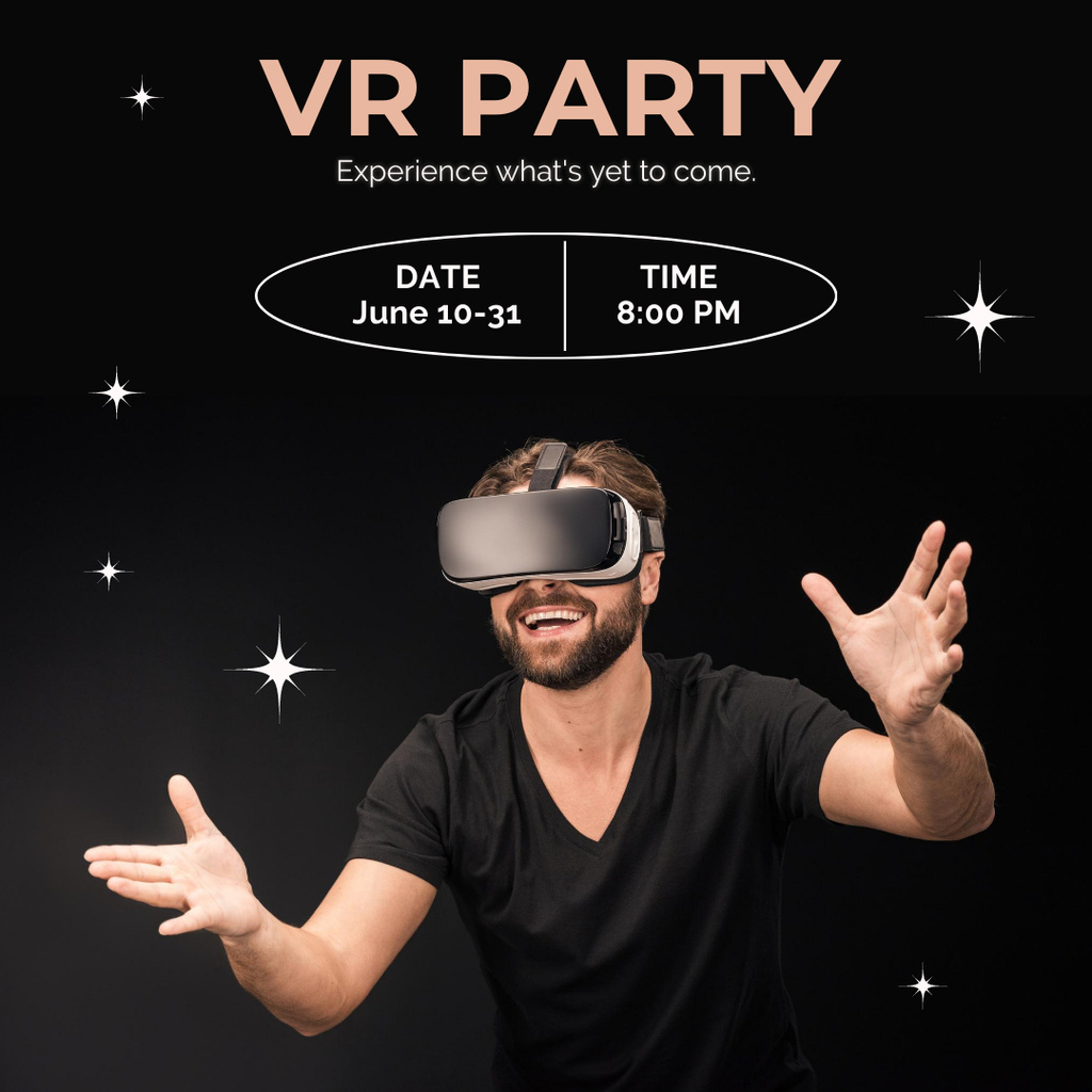Modèle de visuel Virtual Party - Instagram