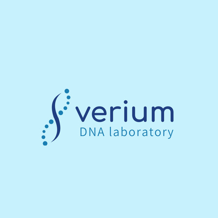 Test Laboratory Ad with DNA Molecule Icon Logo 1080x1080px Šablona návrhu