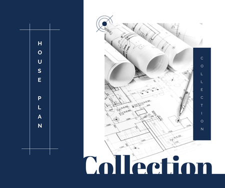 Architectural prints on table Facebook Design Template