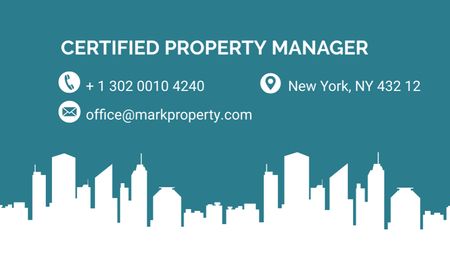 Platilla de diseño Accredited Property Manager Service In City Business Card US
