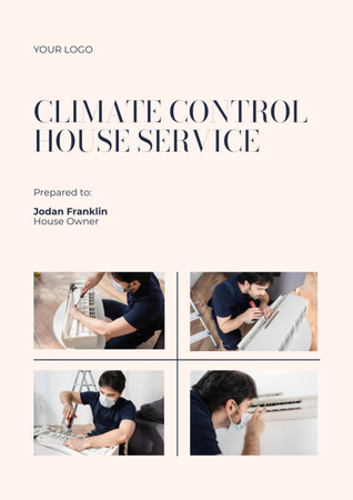 Serviço de Sistemas de Controle de Climatização Doméstica Proposal Modelo de Design