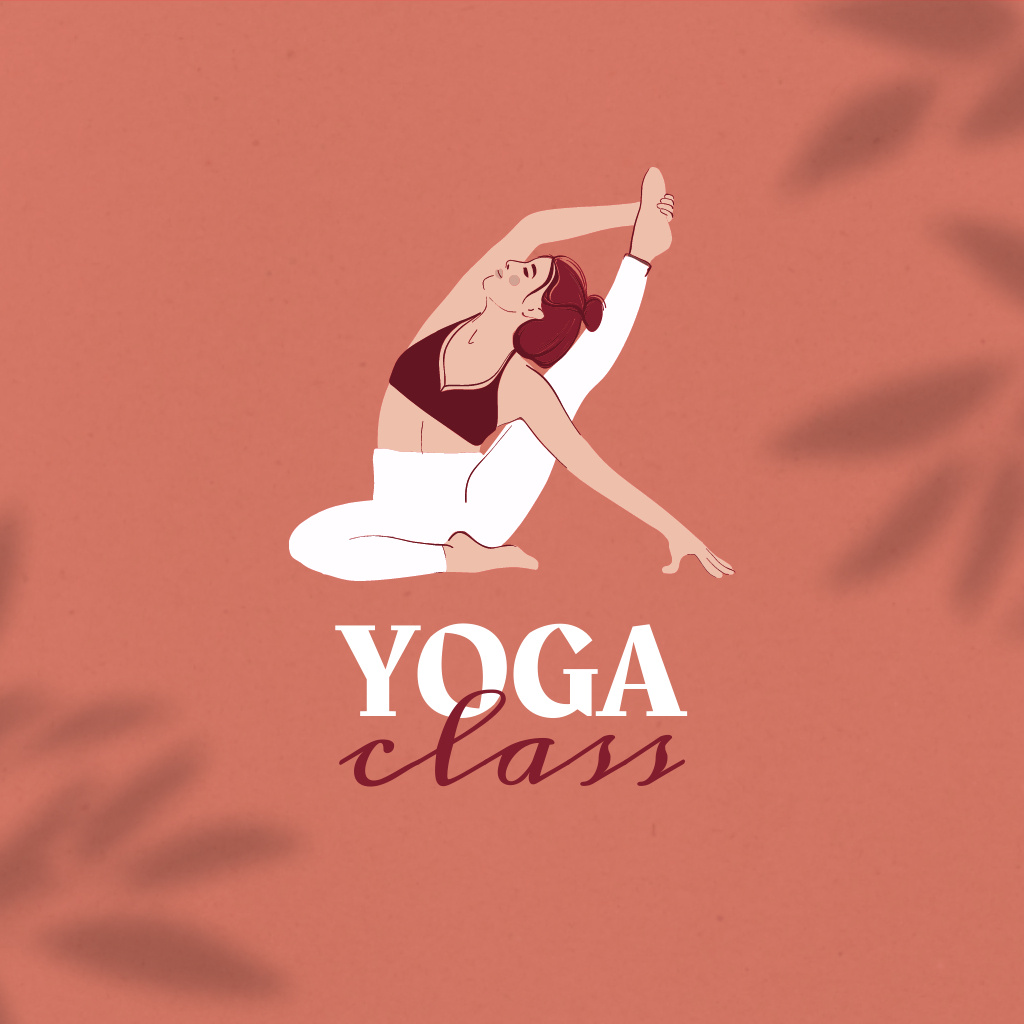Yoga Class Ad with Woman meditating Logo Šablona návrhu