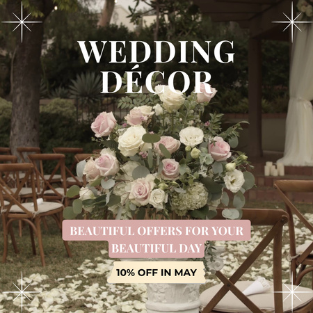 Platilla de diseño Floral Décor For Wedding With Discount Animated Post