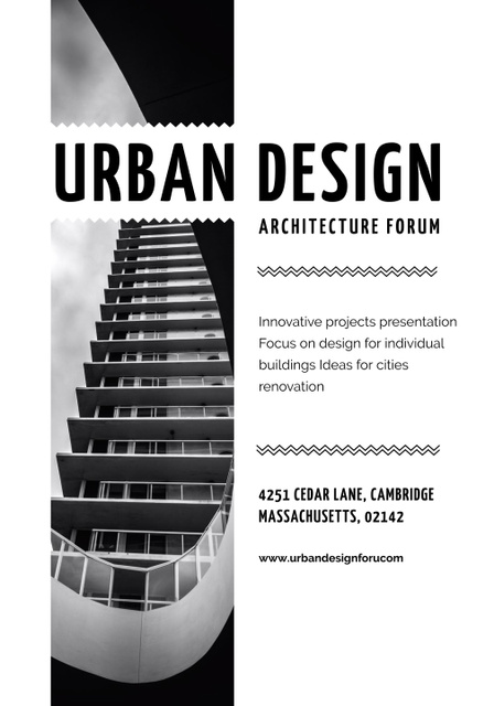 Designvorlage Urban Design Architecture Forum Event on White für Poster 28x40in
