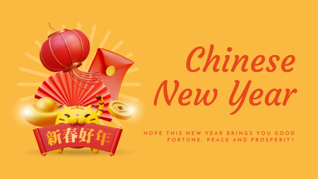 Happy Chinese New Year Greeting FB event cover tervezősablon