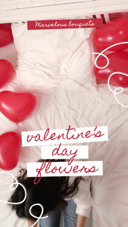 Roses and Balloons For Happy Valentine`s Day TikTok Video Design Template
