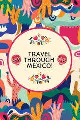 Mexican Tour Proposition With Bright Folk Illustration