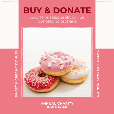 Annual Charity Donuts Sale Instagram tervezősablon