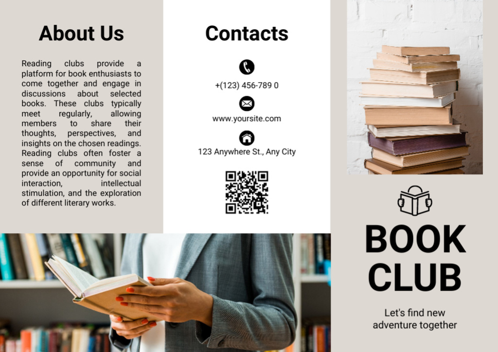 Membership in Book Club Brochure Šablona návrhu