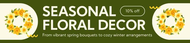 Designvorlage Offer of Wreaths of Seasonal Flowers for Decoration für Ebay Store Billboard