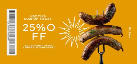 Ontwerpsjabloon van Coupon Din Large van Traditional Sausages At Discounted Rates For Oktoberfest