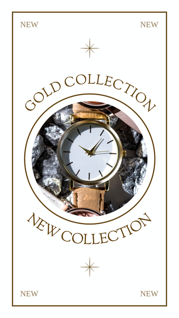Designvorlage Luxury Accessories with Golden Watch für Instagram Story