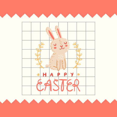 Plantilla de diseño de Sinceras felicitaciones por Pascua con Cute Bunny. Instagram 