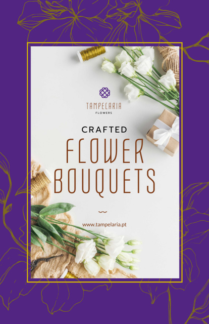 Florist Services Ad in Purple Frame Flyer 5.5x8.5in tervezősablon