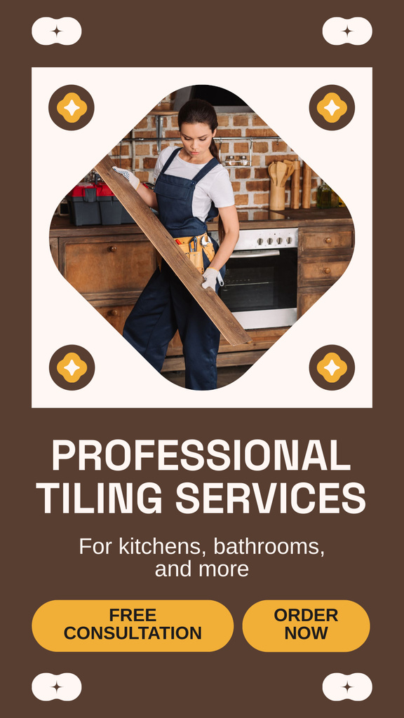 Consultation And Tiling Service For Home Interiors Instagram Story Modelo de Design