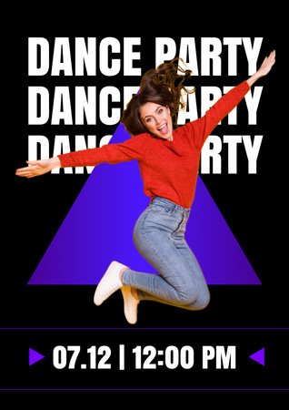 Dance Party Announcement Poster Design Template