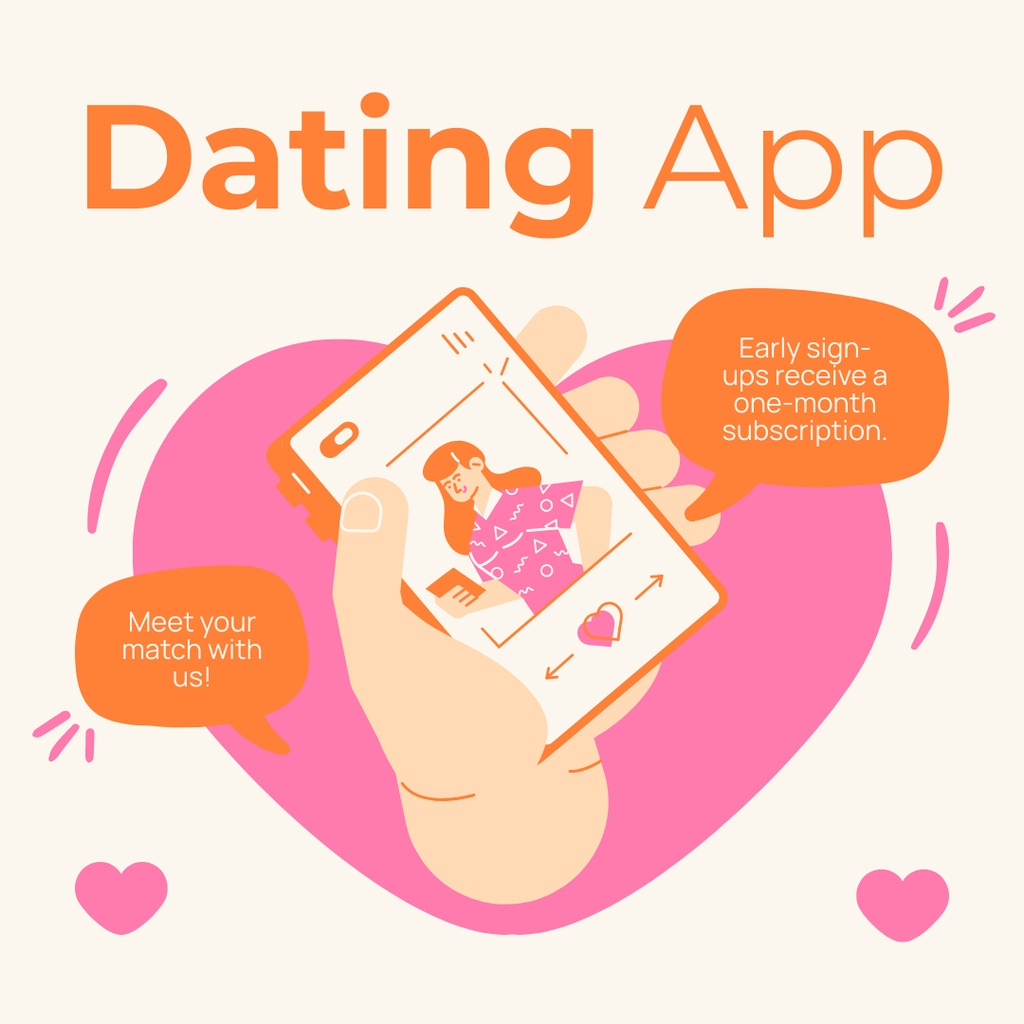 Dating App Subscription Offer Instagramデザインテンプレート