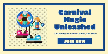 Magical Carnival Announce With Attractions Twitter Design Template