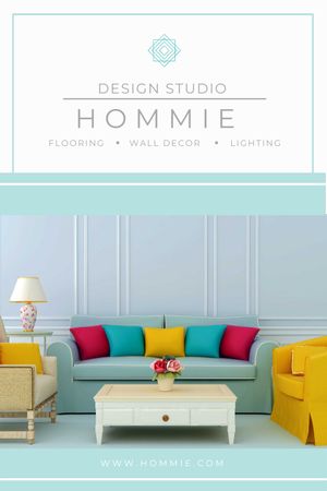 Home Design Ad Cozy Interior in Blue Tumblr Tasarım Şablonu