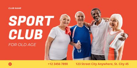 Age-Friendly Sport Club Promotion Twitter Design Template