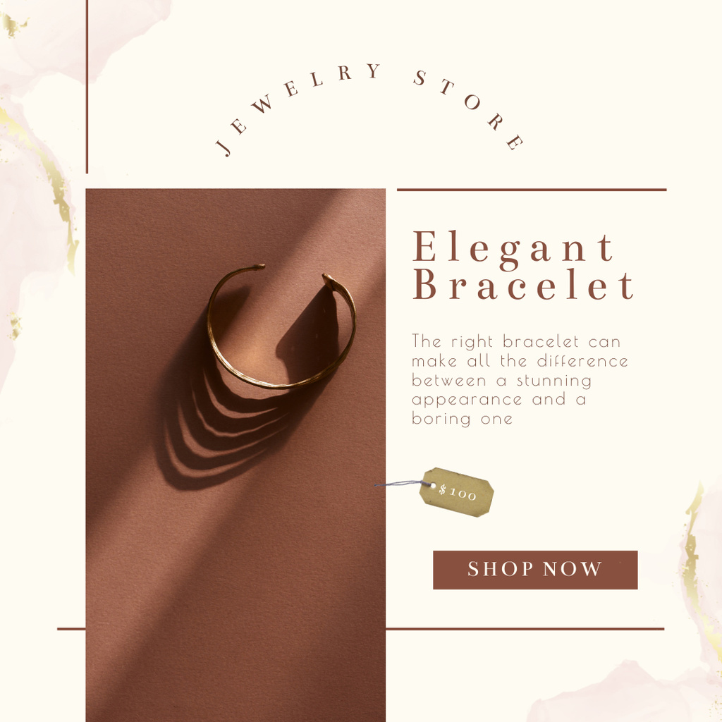 Designvorlage Elegant Jewelry Accessories Offer with Necklace für Instagram