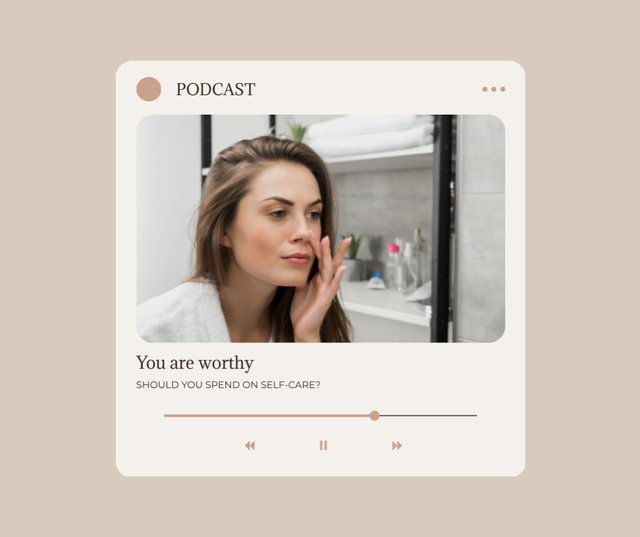 Podcast about Mental Health Ad with Young Girl Facebook Modelo de Design
