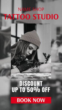Highly Professional Tattooist Service With Discount Instagram Story Design Template