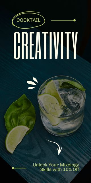 Offer Discounts on Creative Cocktails Graphic tervezősablon