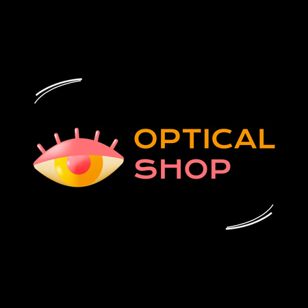 Ontwerpsjabloon van Animated Logo van Optische winkeladvertentie op zwart