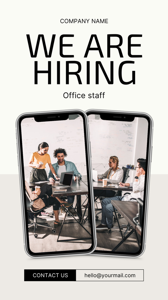 Announcement of Hiring Working Staff Instagram Story Design Template