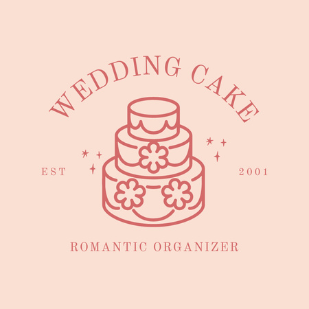 Wedding Cake Advertisement Logo Design Template