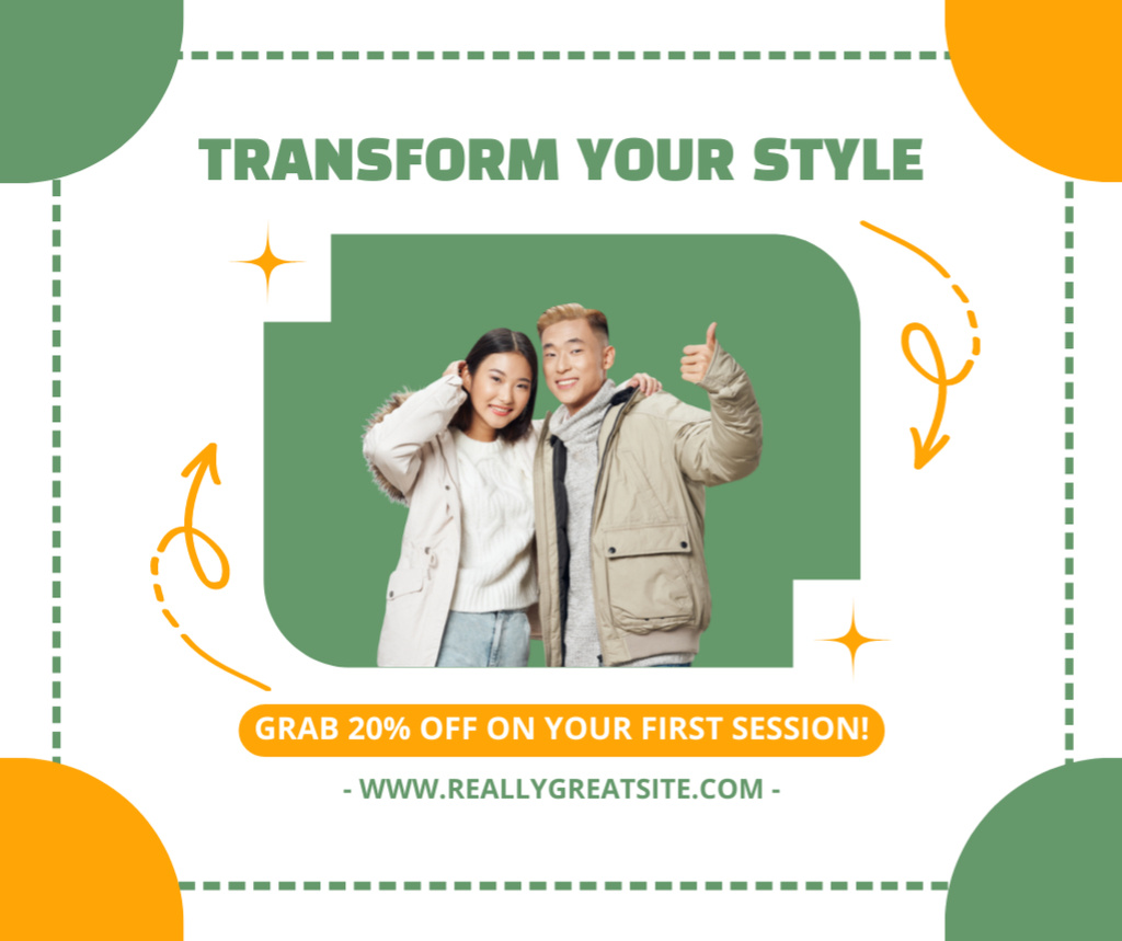 Szablon projektu Transform Your Style with Professional Consultation Facebook