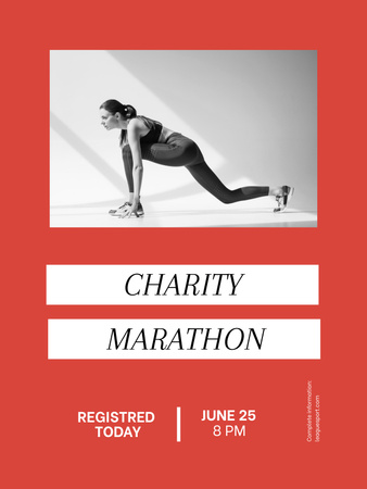 Charity Marathon Announcement Poster 36x48in Tasarım Şablonu