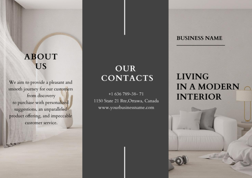 Home Decor Offer with Modern Room Brochure – шаблон для дизайна