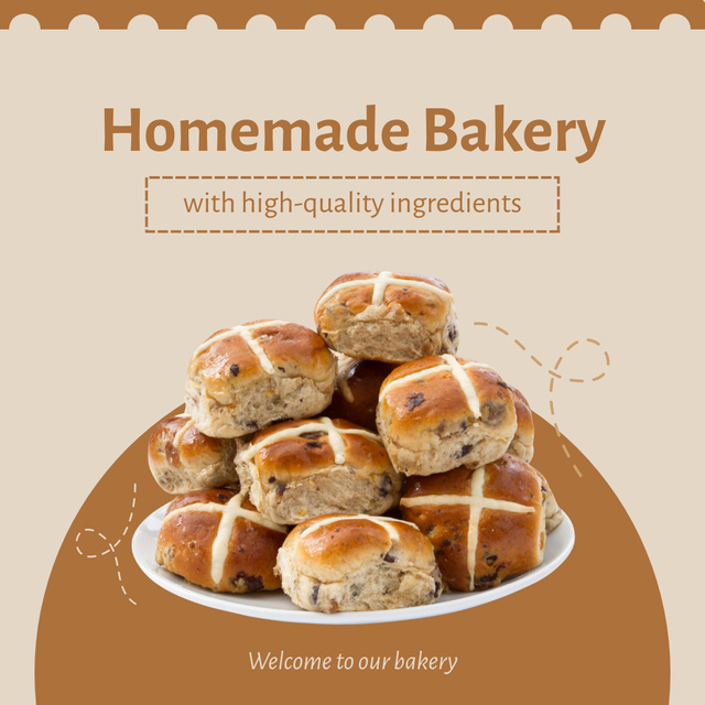Modèle de visuel Homemade Buns and Bakery - Instagram