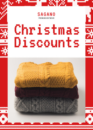 Christmas Sale Stack of Sweaters Flayer Design Template