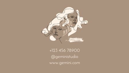 Tattoo Studio Service Offer With Gemini Illustration Business Card US Design Template