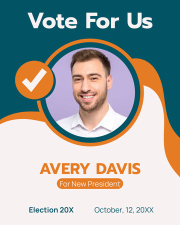 Portrait of Male Election Candidate Instagram Post Vertical Design Template