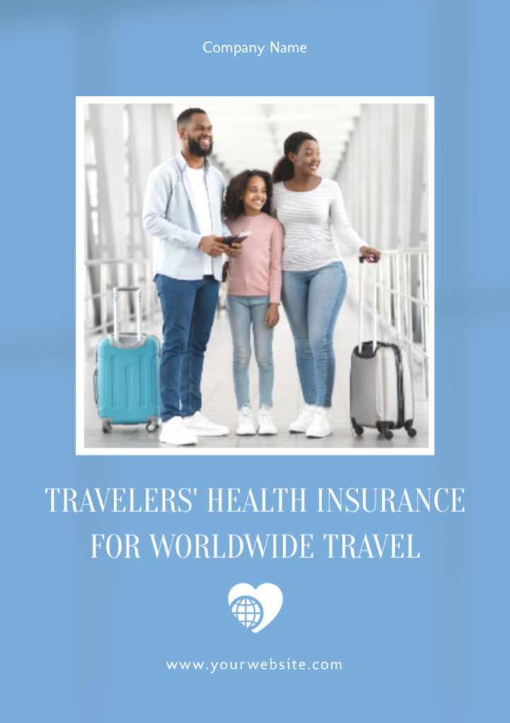 Designvorlage Insurance Company Services with African American Couple at Airport für Flyer A5